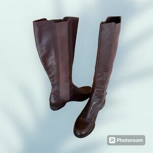 COLE HAAN NIKE AIR, brown leather tall boots, women's size 8